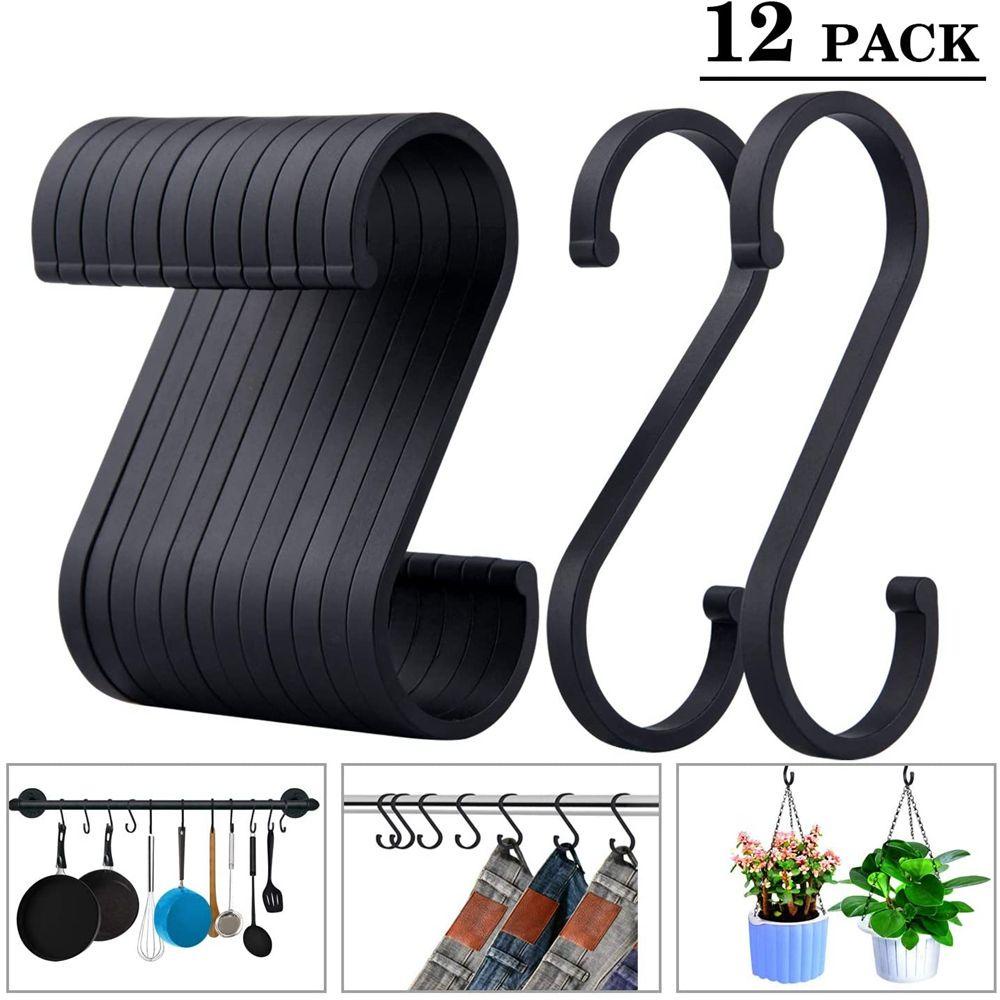 Set 12 Móc Treo Đồ Hình Chữ S Bề Mặt Nhám Bằng Nhôm