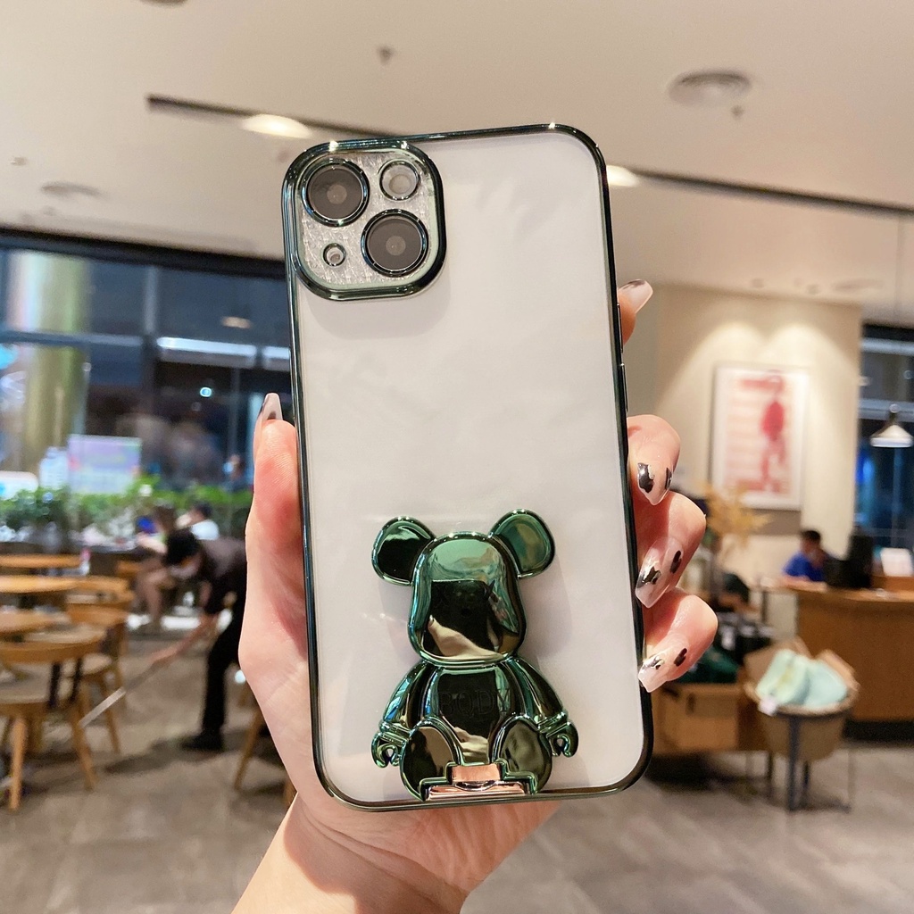Ốp Điện Thoại Trong Suốt In Hình Gấu Sang Trọng Cho iphone 13 Pro Max i13 13pro 11 Pro Max i11 X XR Xs Max 7plus 8plus 12Pro 12 Pro Max