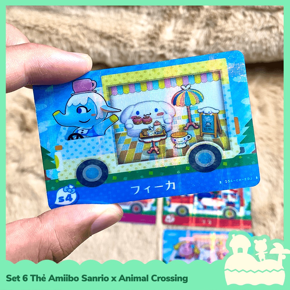 [Sẵn VN] Bộ 6 Thẻ Amiibo Sanrio x Animal Crossing Phản Quang Cầu Vòng Game Nintendo Switch, Nintendo Switch Lite