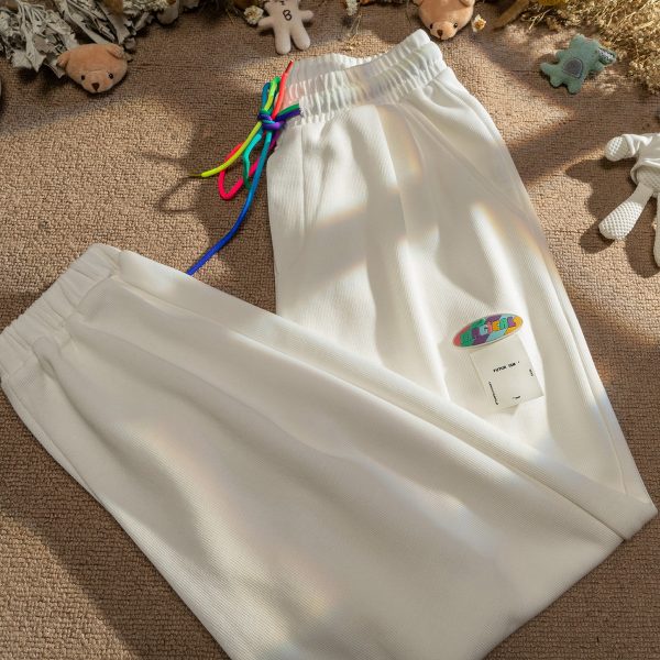 NRVP Quần Thể Thao Nữ Ống Rộng Phong Cách Đường Phố Hàn Quốc Mới