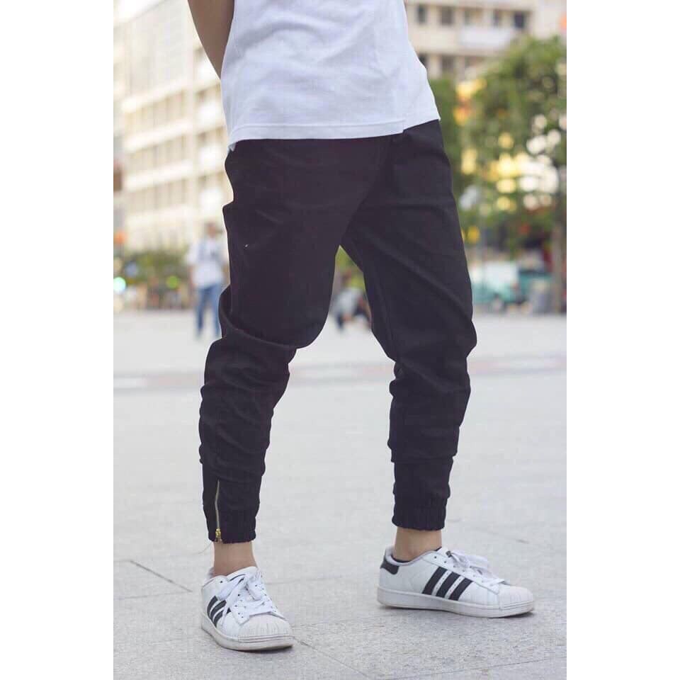 Quần kaki phối dây kéo bo ống cực hot hit
