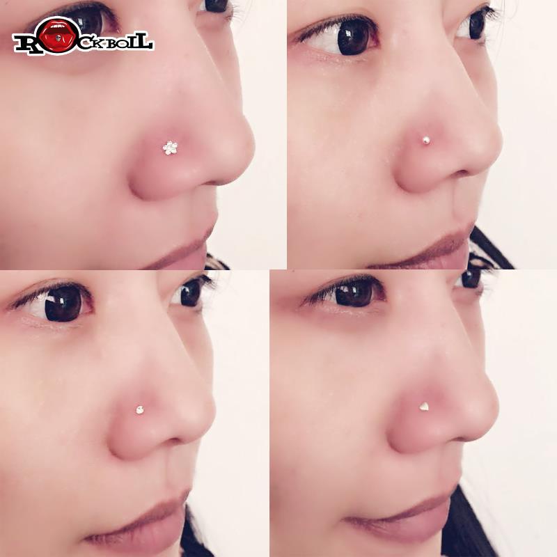 Khuyên mũi hình ngôi sao xinh xắn mạ bạc 925