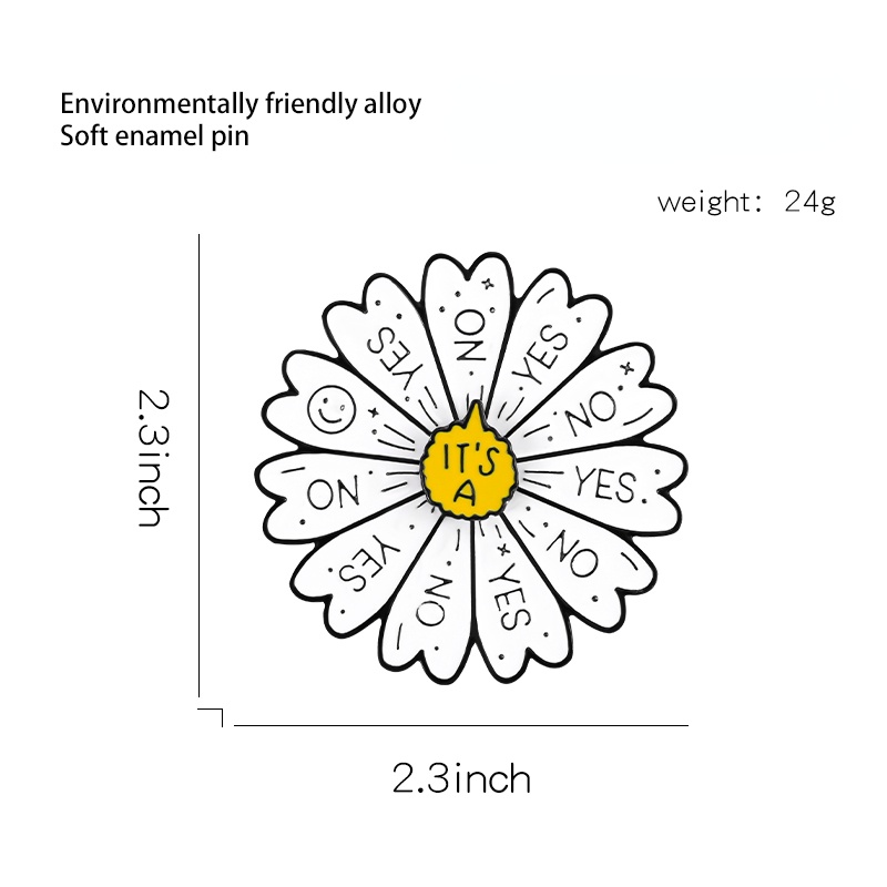 Ghim Cài Áo Hình La Bàn / Hoa Cúc Tráng Men Tinh Tế