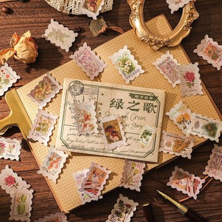 Set sticker retro dạng tem theo chủ đề
