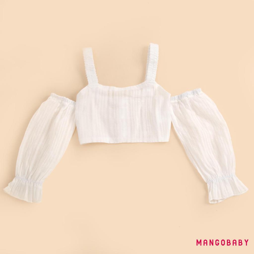 Set Áo Trễ Vai Tay Dài 2 Dây + Chân Váy Thời Trang Mùa Hè Cho Bé Gái