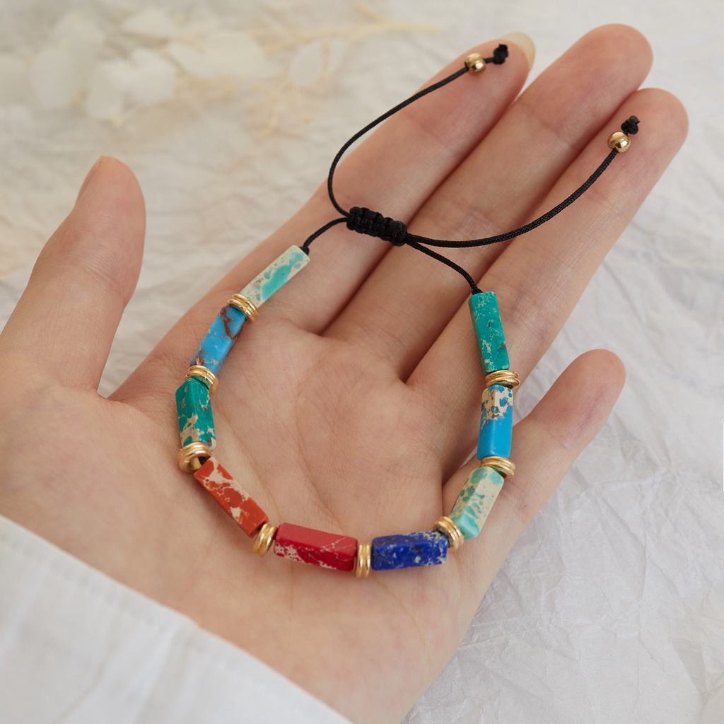 Vòng đeo tay RINHOO FRIENDSHIP hạt đá nhiều màu thời trang cho nữ