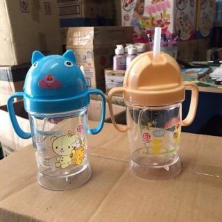 Bình nước có ống hút tập uống cute cho bé