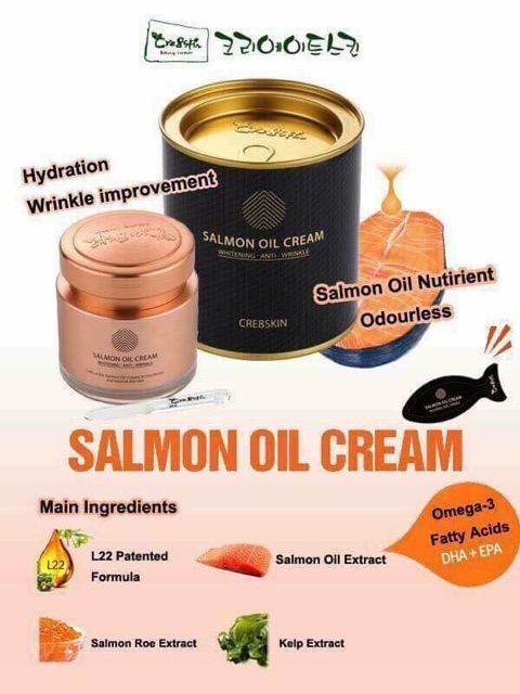 Kem dưỡng trắng mịn da cá hồi salmon oil Cream