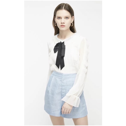 Vero Moda quần đùi vải lanh thường ngày chính hãng