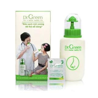 Bình rửa mũi Dr.Green chính hãng kèm 10 gói hỗn hợp muối biển nha đam