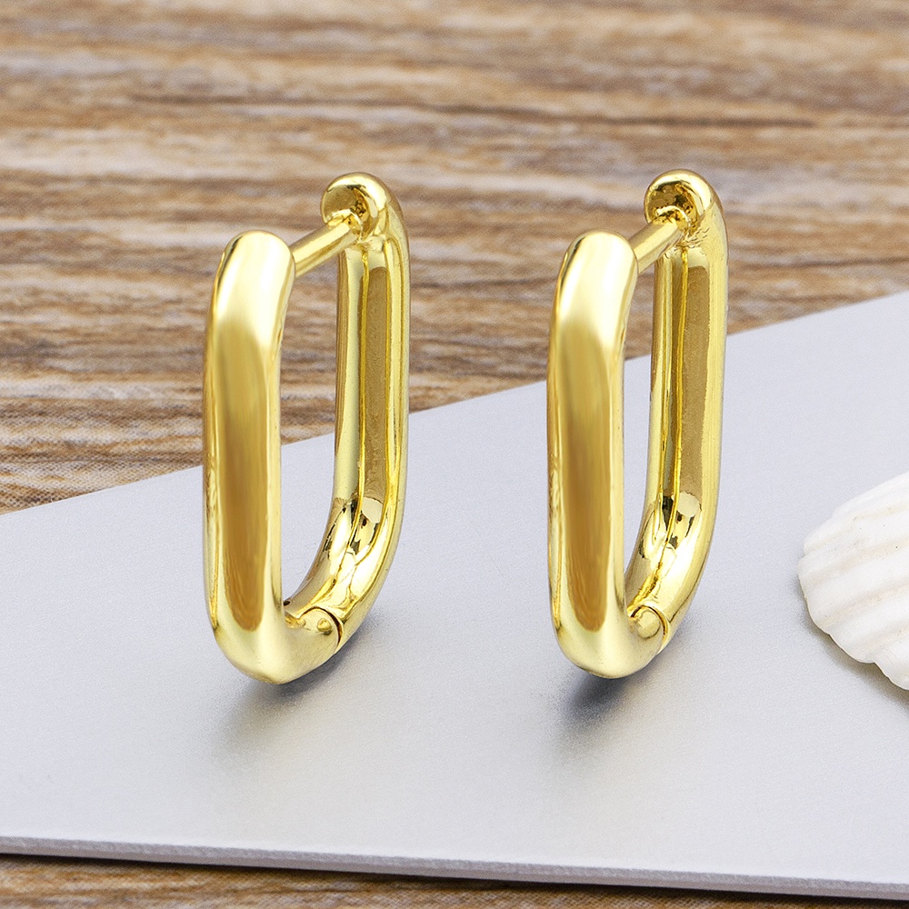 Bông Tai Mạ Vàng Đính Đá Zircon Chất Lượng Cao Cho Nữ
