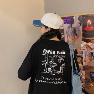 1hitshop áo thun tay lỡ Unisex, áo phông form rộng, áo phông in hình paper plane siêu đẹp