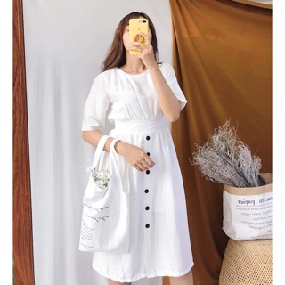 ĐẦM MAXI TRẮNG THẮT NƠ LƯNG