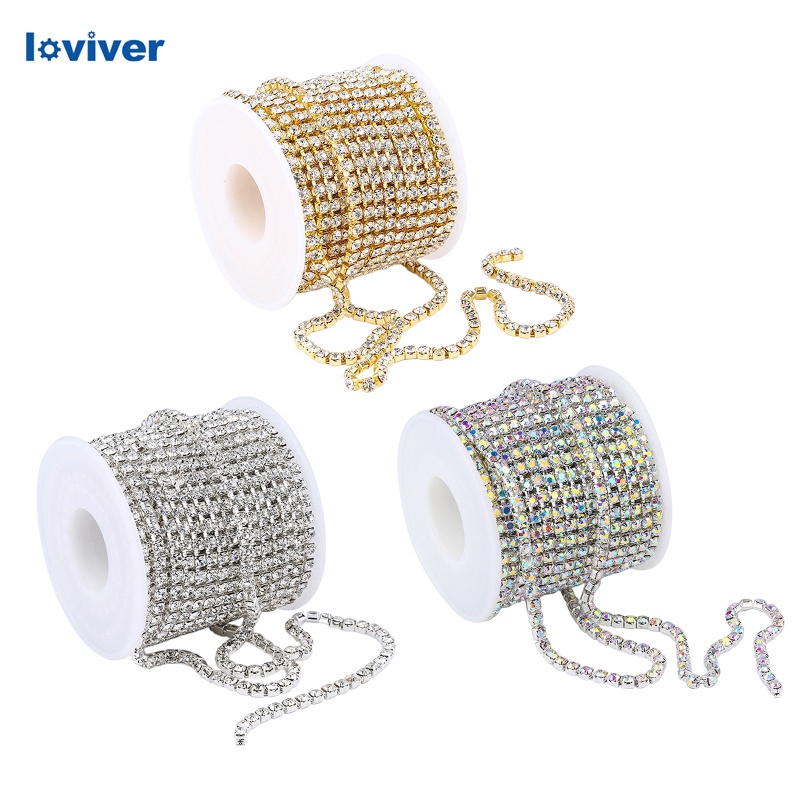 DIY Crystal 10 Yard Kim cương giả Đóng dây chuyền Thủ công may trong suốt