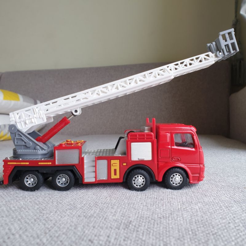 Đồ chơi cho bé mô hình xe cứu hỏa thang trượt, hợp kim sắt và nhựa, chi tiết sắc sảo, khớp chuyển động -KAVY