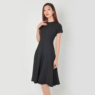 Đầm Xòe Công Sở Thời Trang Eden Phối Nút - D330