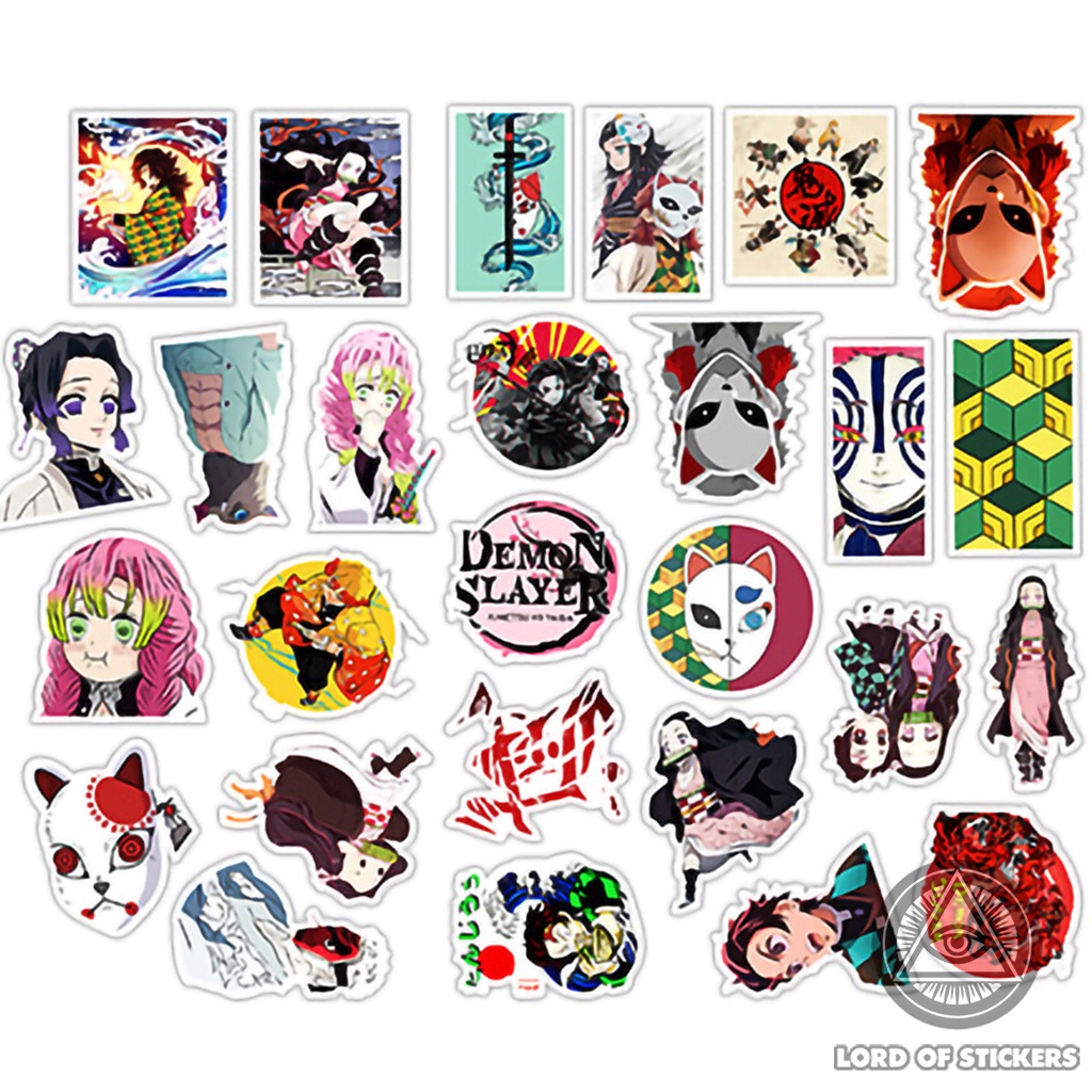 Set 50 Hình Dán Demon Slayer Sticker Truyện Tranh Kimetsu No Yaiba Anime Manga Trang Trí Mũ Bảo Hiểm, Laptop, Vali, Sổ