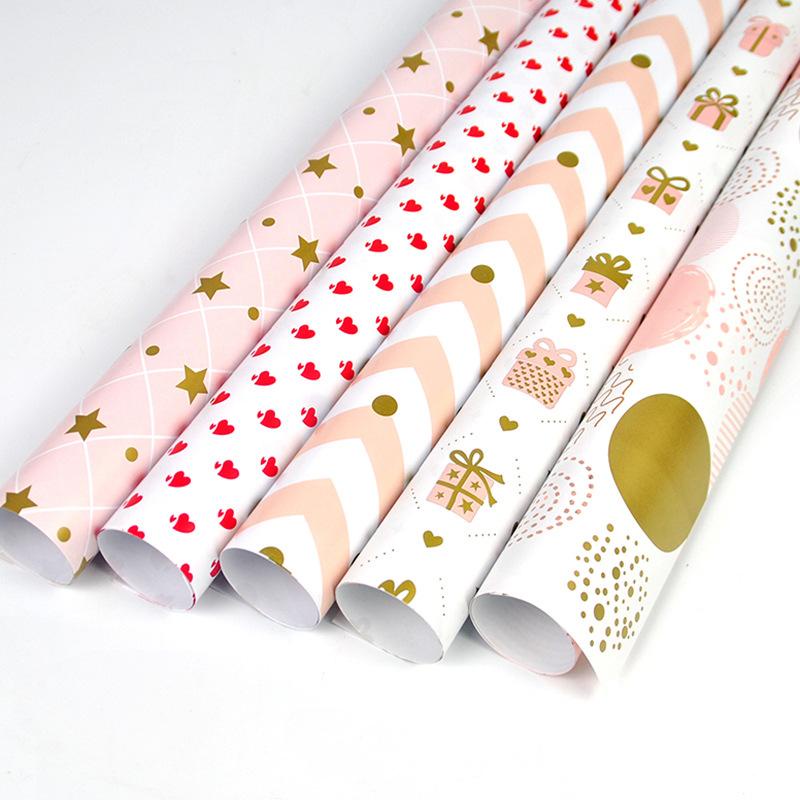 Giấy gói quà sắc hồng xanh dương ngọt ngào 75cmx52cm