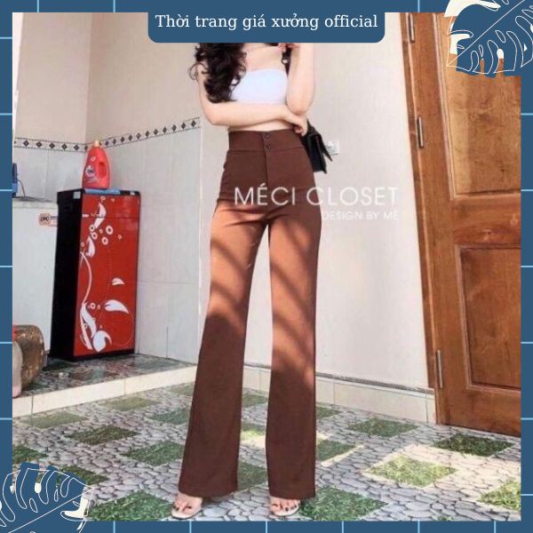 Quần loe 2 cúc, có khoá kéo siêu xinh