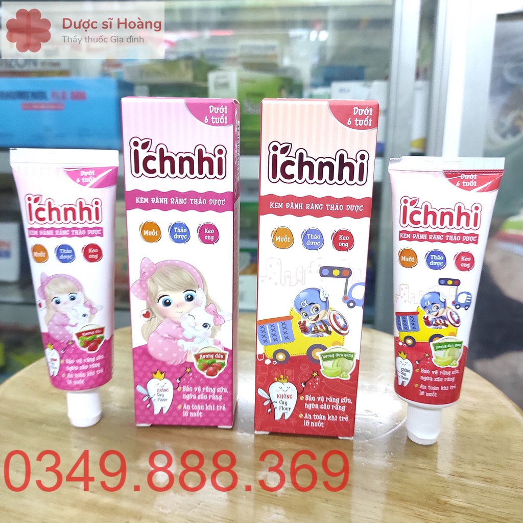 [Chính hãng] Kem Đánh Răng Thảo Dược Ích Nhi Cho Bé Dưới 6 Tuổi - Bảo Vệ Răng Sữa, Ngừa Sâu Răng - Tuýp 50g