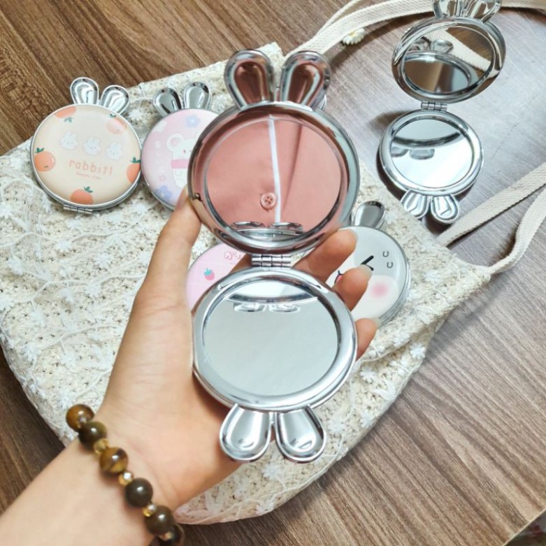 Gương mini cầm tay 2 mặt cao cấp - gương mini Hình Chữ Nhật , Tròn , Tai Thỏ , Kim Tuyến Nước bỏ túi See you shop