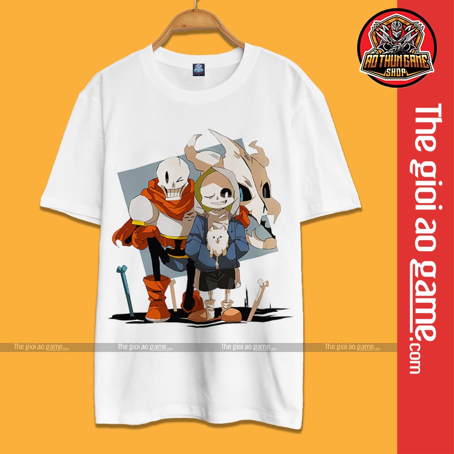 Áo thun Sans Undertale ink virus game T04, áo phông Sans có size cho trẻ em nam nữ 3d màu trắng unisex | AoThunGameVn