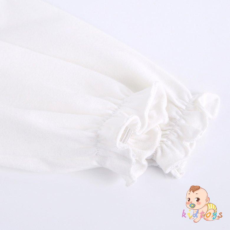 Áo Thun Cotton Tay Dài Cổ Cánh Hoa Cho Bé