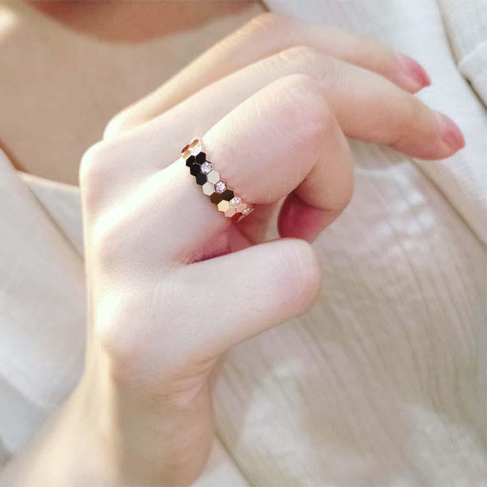 Nhẫn Hình Tổ Ong Dát Đá Phong Cách Vintage Đơn Giản|Trang Sức Thời Trang Cho Nam