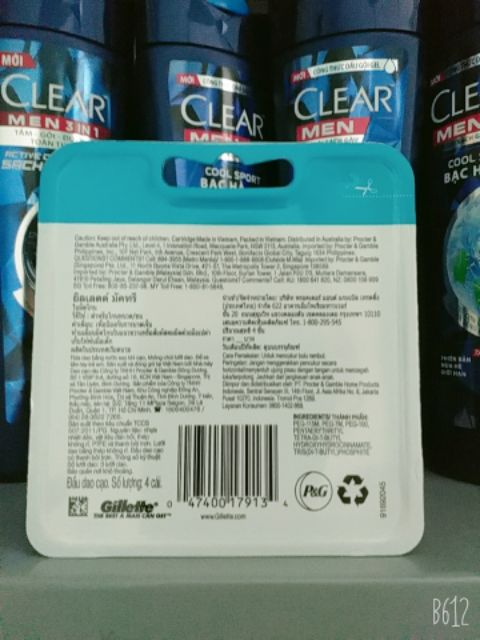 Hộp 4 lưỡi cạo Gillette Mach3