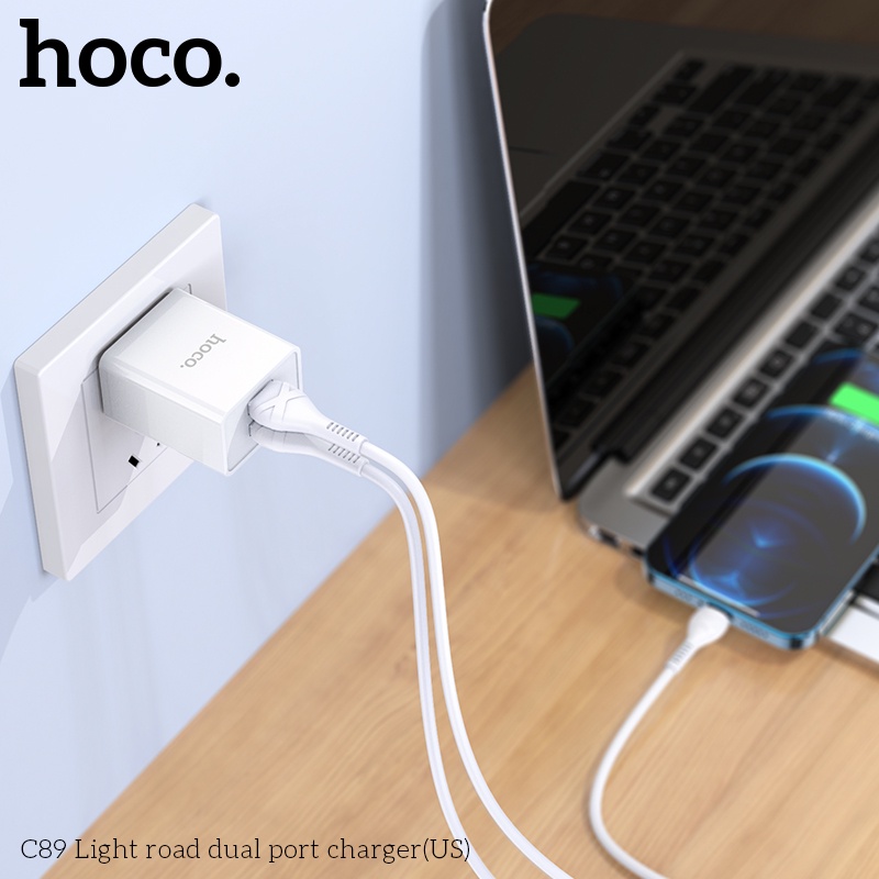 Cốc Sạc DualUSB Hoco C89 2.1A Chính Hãng - Bộ Sạc Hoco C89