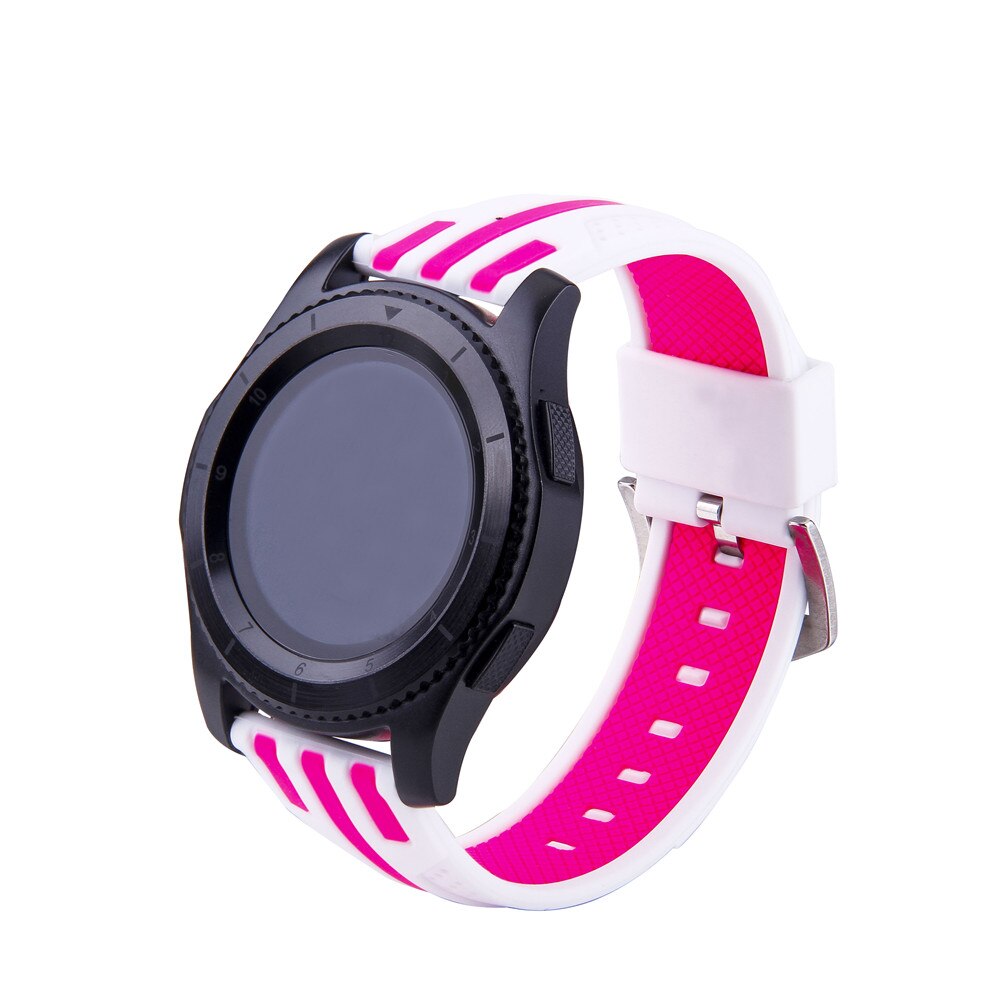 22mm Color Bar Soft Silicone Band For Samsung Galaxy Watch 3 45mm 46mm Gear Live S3 S4 2 2Neo Leisure Sport Waterproof Strap Wristband