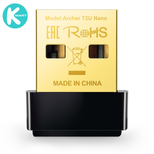 USB mạng Wi-Fi băng tần kép - TP-Link Archer T2U Nano - Bộ chuyển đổi USB Wi-Fi Nano AC600 - Hàng Chín