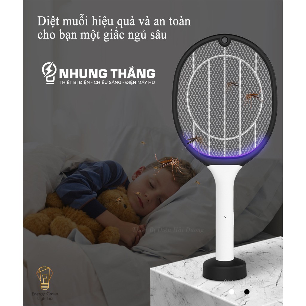 Vợt Bắt Muỗi Kiêm Đèn Thu Hút Muỗi WP-08B - Diệt Muỗi Nhanh Gọn - An Toàn Và Hiệu Quả - Energy Green Lighting