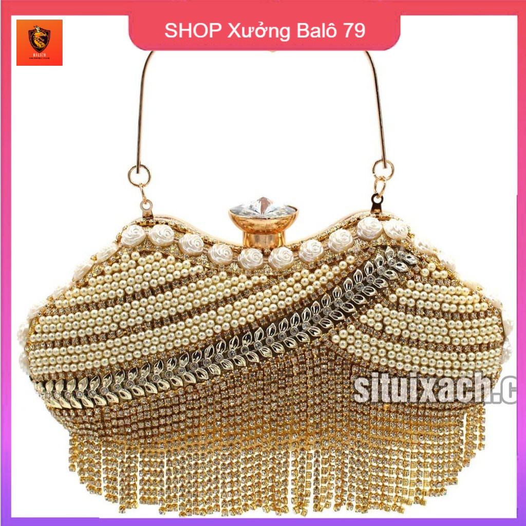 Ví Nữ Cầm Tay Đính Đá 210O3 - Ví Đi Tiệc Cốp Đá Dành Cho Nữ Sang Chảnh