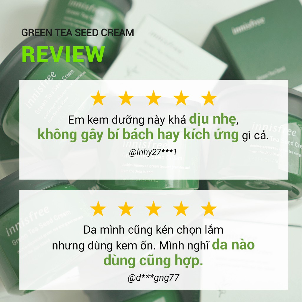 Kem dưỡng ẩm trà xanh innisfree Green Tea Seed Cream 50ml