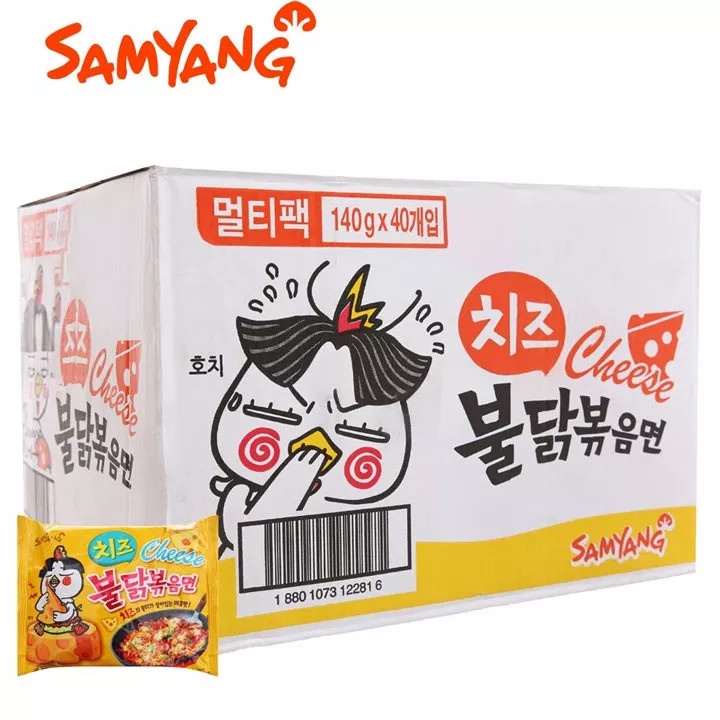 Thùng Mì Gà Cay Phô Mai Hàn Quốc Samyang 140g ( Thùng 40gói )