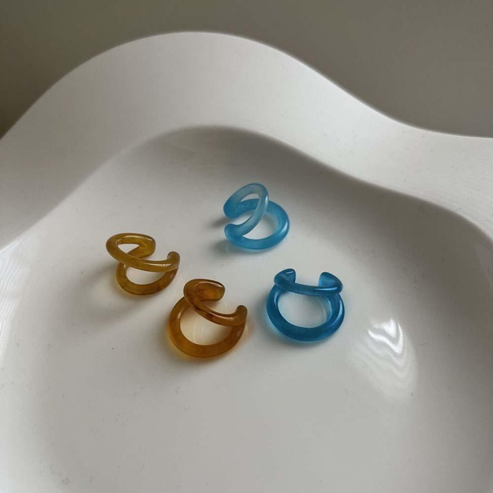 Khuyên Kẹp Vành Tai Bằng Nhựa Resin Hai Đầu Cho Nữ