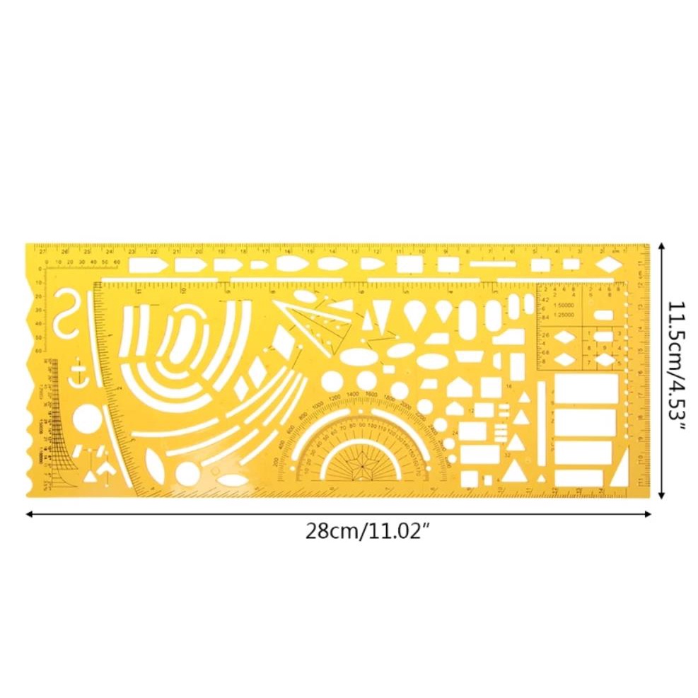 Thước Đo Kiêm Khuôn Vẽ Bằng Nhựa Resin Bền Bỉ Dùng Trong Xây Dựng