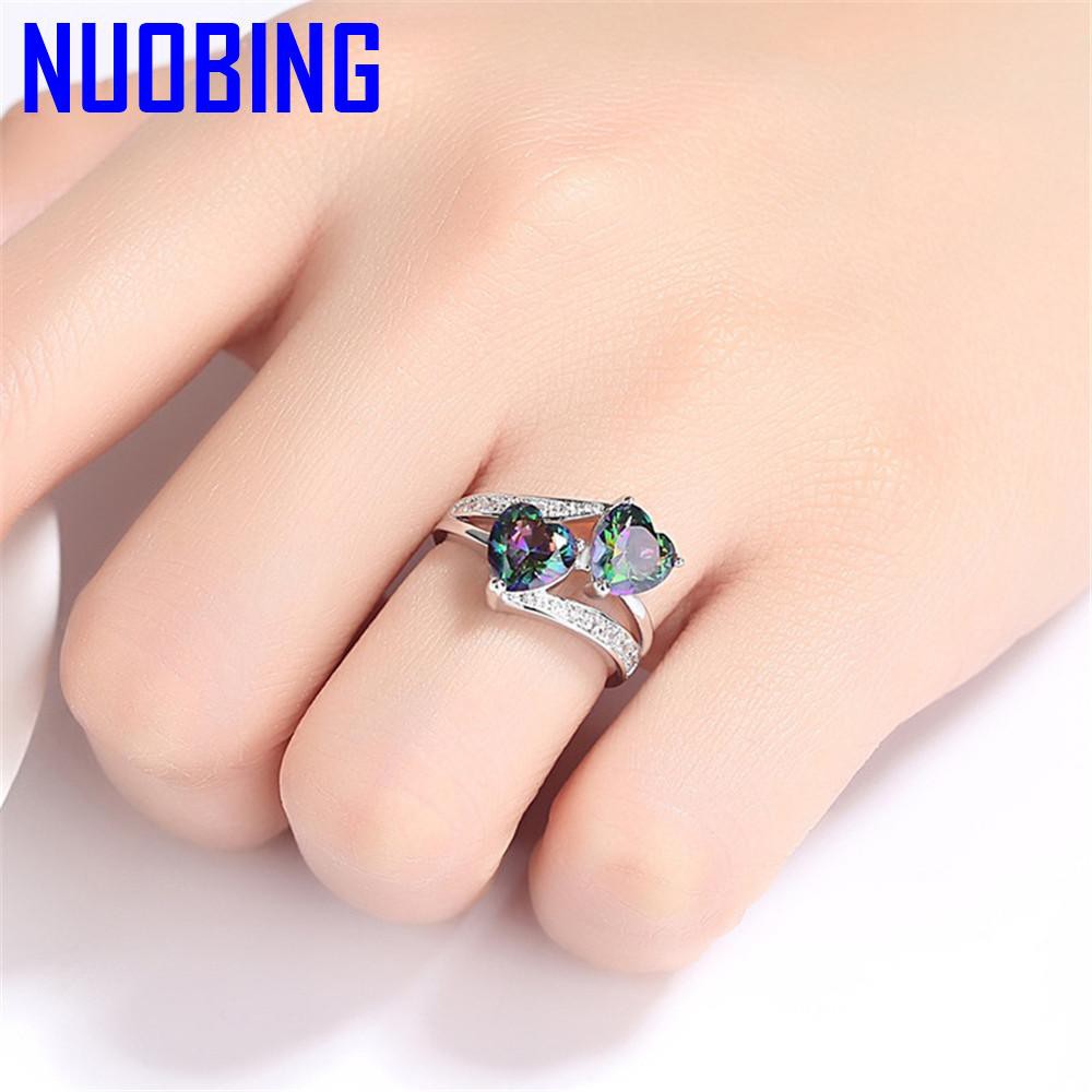 Multicolor Aaa Zircon Diamonds Rings For Women 18K White Gold Silver Color Wedding Anillos Mujer Bling Jewelry Accessory Gift|Rings|