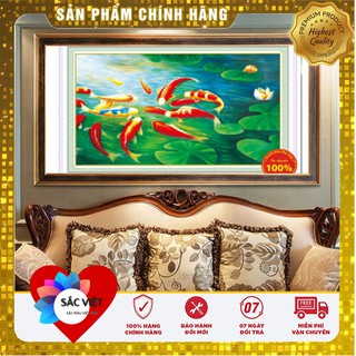 Tranh Thêu Chữ Thập Cửu Ngư Quần Hội DLH-YA434