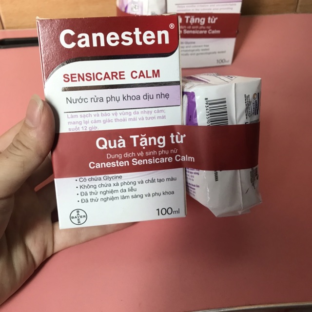 Dung dịch vệ sinh phụ nữ Canesten Sensicare Calm 100ml +Tặng băng vệ sinh Diana Sensi