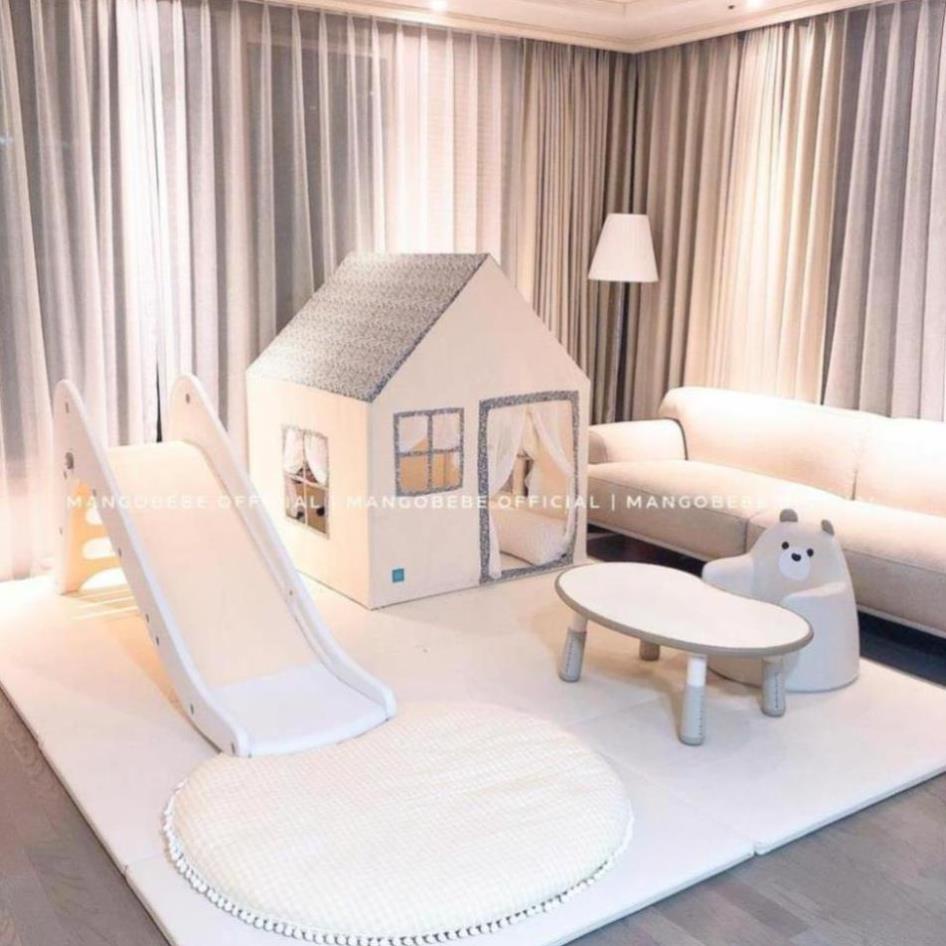 Bộ bàn ghế cao cấp Nancy giáo dục sớm cho bs mặt bàn làm bảng vẽ chiều cao điều chỉnh tùy ý