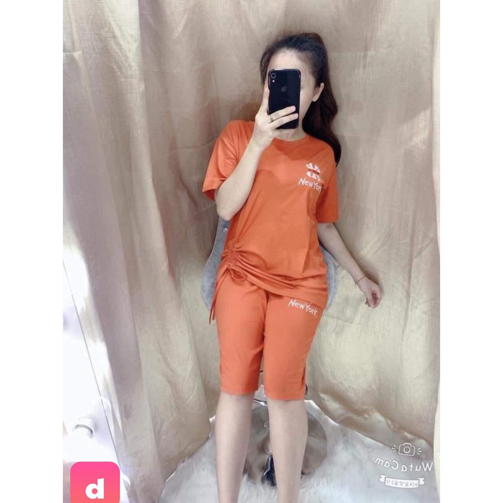 Đồ bộ lửng mặc nhà thiết kế dây rút NY thun coton co giãn 4 chiều / có size XXL