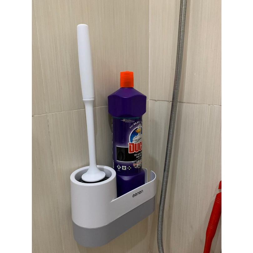 Cây Chổi Cọ Nhà Vệ Sinh Cao Cấp OENON, Kệ Để Đồ Nhà Vệ Sinh Kèm Chổi Cọ Toilet Dán Tường Cao Cấp Chính Hãng
