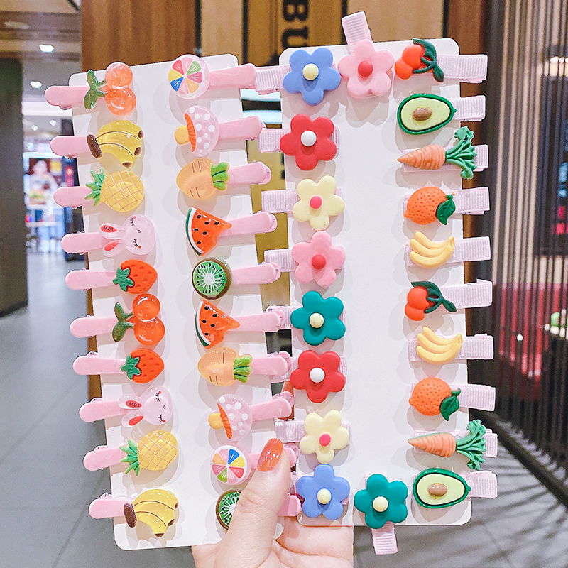 Set kẹp tóc nhiều hình dạng nhiều màu sắc dễ thương cho bé gái