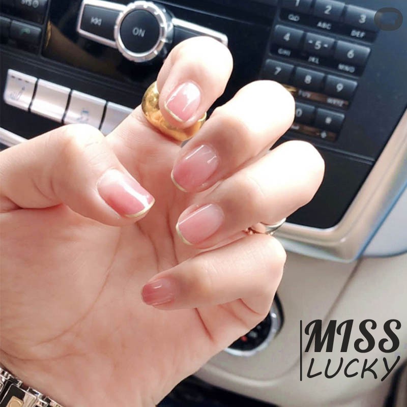 [Hàng mới về] 24 móng tay giả màu gradient kèm keo dán