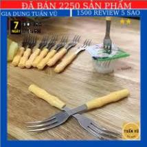 Set 10 dĩa xiên hoa quả có cán hình cây trúc
