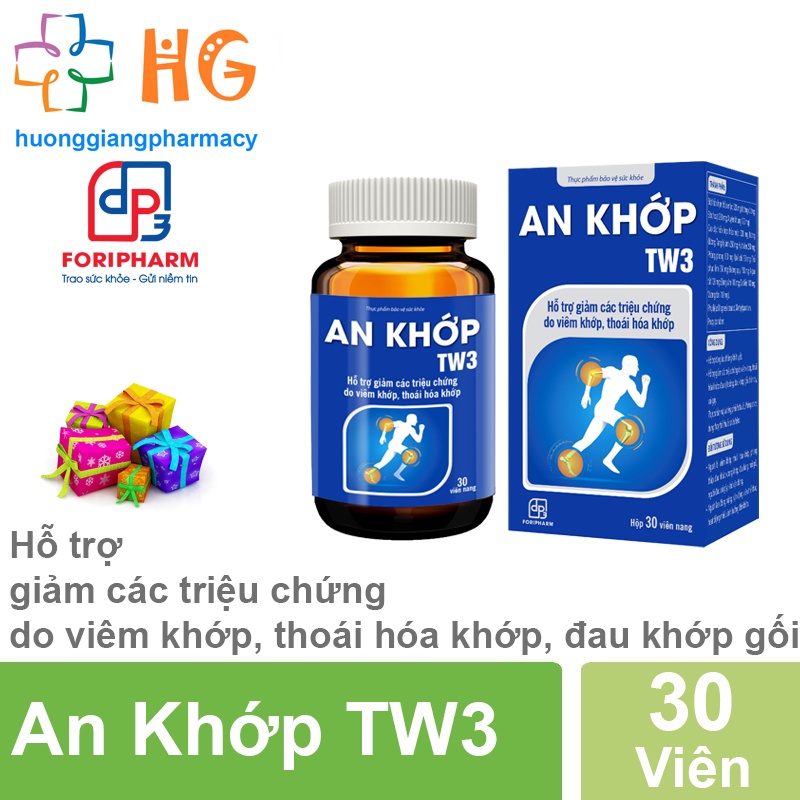 An Khớp TW3 hỗ trợ giảm viêm khớp dạng thấp đau nhức xương khớp thoái hóa khớp Lọ 30 viên