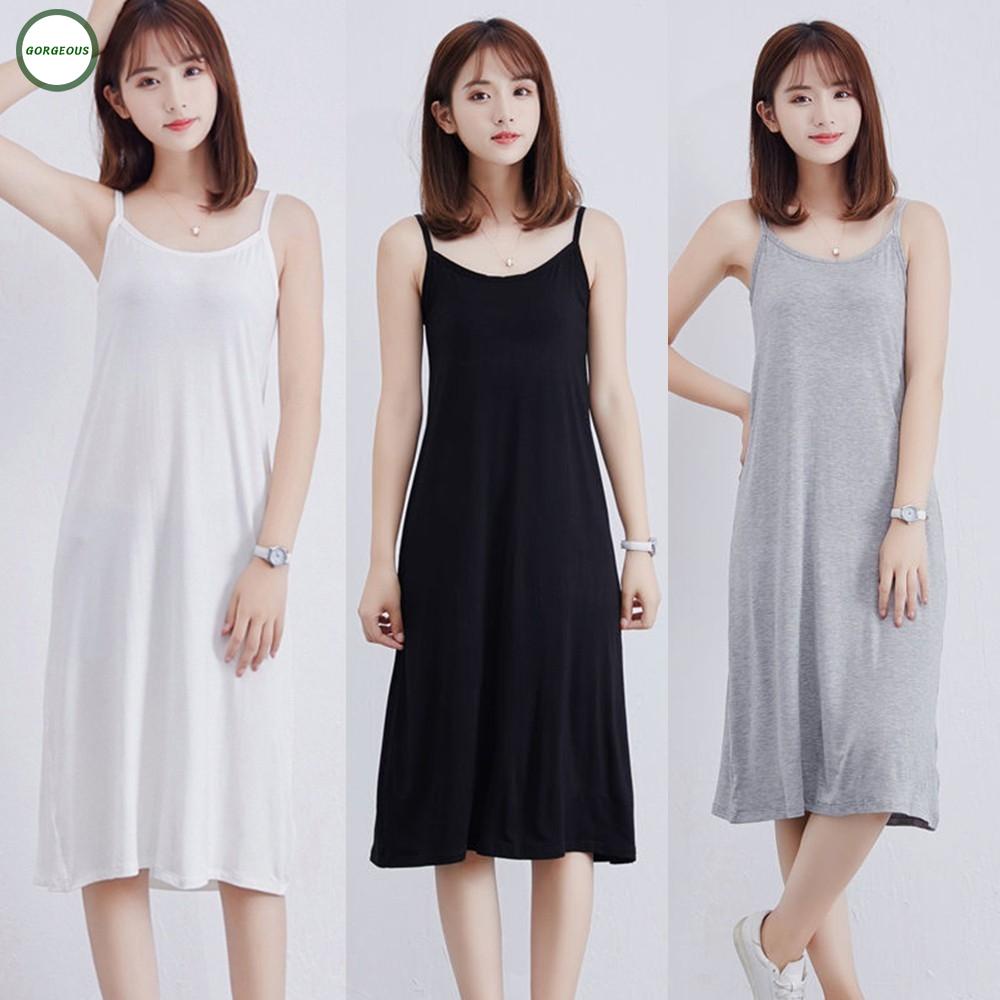 Đầm hai dây dáng dài màu trơn thời trang cho nữ
 | BigBuy360 - bigbuy360.vn