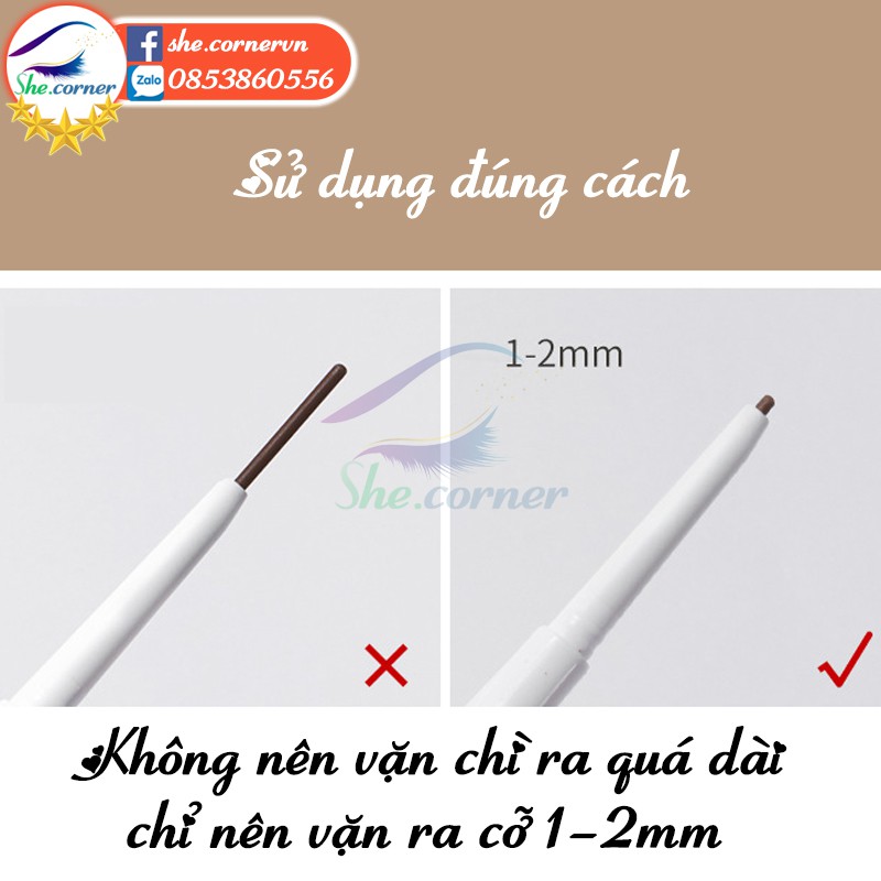 Chì kẻ mày Hanru H901 lâu trôi đầu mảnh 1.5mm 4 màu